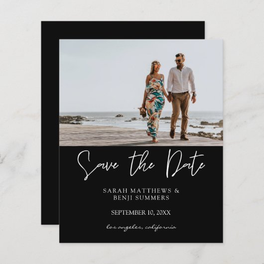 Bargin Foto und Typografie Save the Date Black H (Vorne/Hinten)