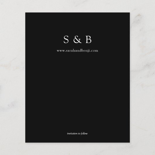 Bargin Foto und Typografie Save the Date Black H (Rückseite)