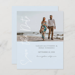 Bargin Foto und Typografie Save the Date Blau 4