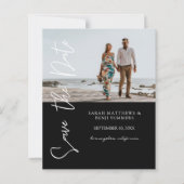 Bargin Foto und Typografie Save the Date Schwarz 4 (Vorderseite)