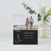 Bargin Foto und Typografie Save the Date Schwarz 4 (Stehend Vorderseite)