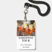 Barhopping City Bars Tour Foto & Logo Ausweis (Front with Lanyard)