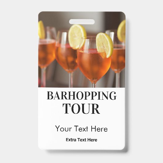 Barhopping City Bars Tour Foto & Logo Ausweis (Front)