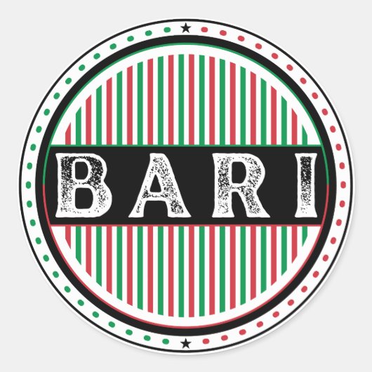 Bari City Pride Emblem – Italienische Identität Runder Aufkleber (Vorderseite)
