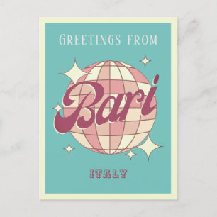 Bari Italien Italia Disco Retro Vintage Postkarte