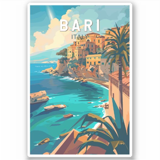 Bari Italien Reisen Kunst Vintag Aufkleber (Vorderseite)