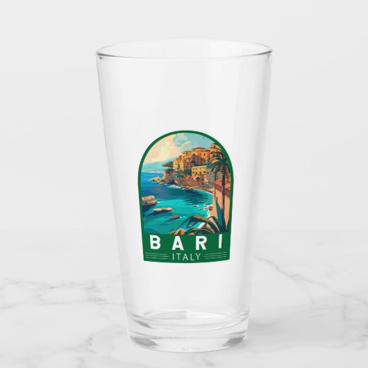 Bari Italien Reisen Kunst Vintag Glas (Vorderseite)