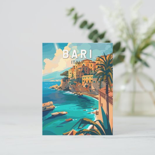 Bari Italien Reisen Kunst Vintag Postkarte (Stehend Vorderseite)