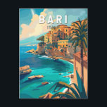 Bari Italien Reisen Kunst Vintag Postkarte<br><div class="desc">Bari Retro Vektor Reise Design. Bari ist eine Hafenstadt an der Adria und die Hauptstadt der süditalienischen Region Apulien.</div>