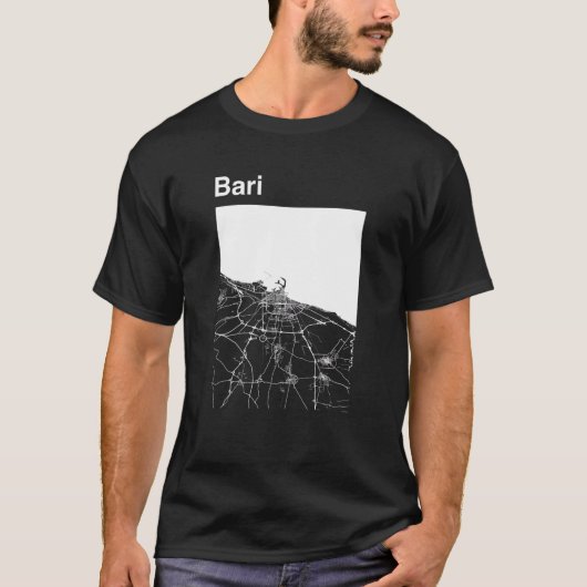 Bari Italy Classic City Map Graphic T-Shirt (Vorderseite)