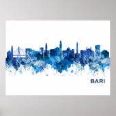 Bari Italy Skyline Blue Poster (Vorne)