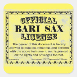 Bari Sax License Square Aufkleber