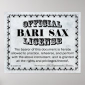Bari Sax Lizenz Poster (Vorne)
