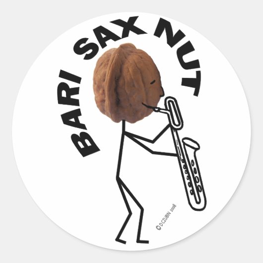 Bari Sax Nut Runder Aufkleber (Vorderseite)