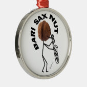 Bari Sax Nut Silbernes Ornament (Rechts)