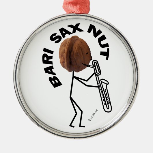 Bari Sax Nut Silbernes Ornament (Vorne)
