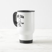 Bari Sax Play Boy Travel Mug Reisebecher (Vorderseite Links)