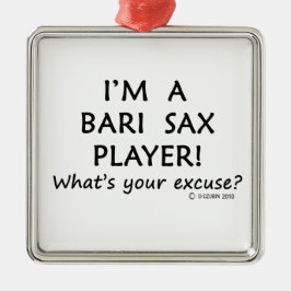 Bari Sax Player Entschuldigung Silbernes Ornament