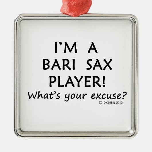 Bari Sax Player Entschuldigung Silbernes Ornament (Vorne)