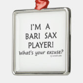 Bari Sax Player Entschuldigung Silbernes Ornament (Links)