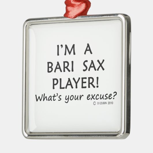 Bari Sax Player Entschuldigung Silbernes Ornament (Links)