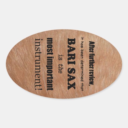 Bari Sax wichtigste Instrument Oval Aufkleber (Vorderseite)