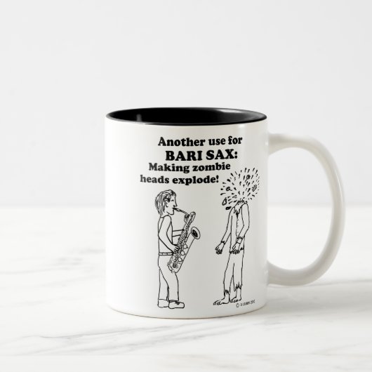 Bari Sax Zombie Explode Zweifarbige Tasse (Rechts)