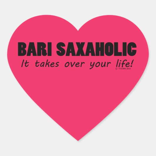 Bari Saxaholic Life Heart Sticker (Vorderseite)