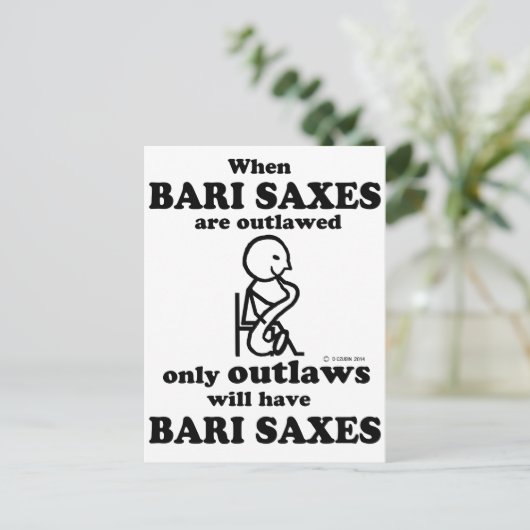 Bari Saxes verboten Postkarte (Stehend Vorderseite)