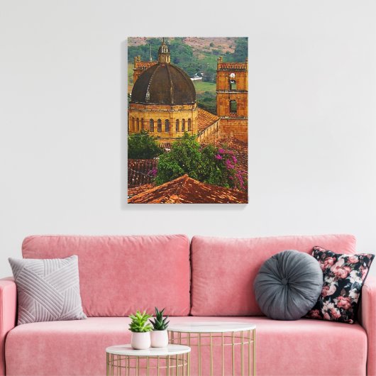 Barichara Church Canvas Print Leinwanddruck (Insitu (Wohnzimmer))