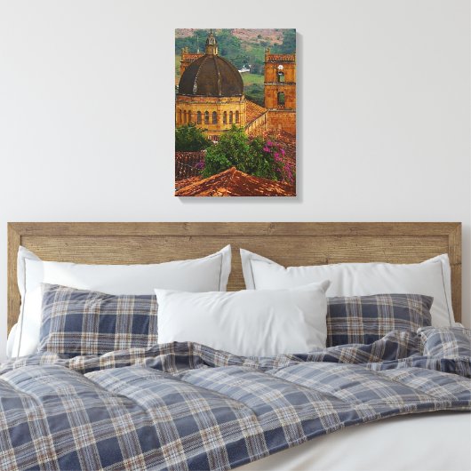 Barichara Church Canvas Print Leinwanddruck (Insitu (Schlafzimmer))
