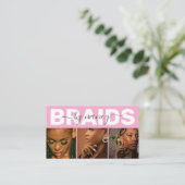 Barids Typografie Foto Qr Code Logo Rosa Visitenkarte (Stehend Vorderseite)
