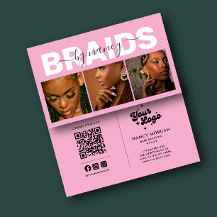 Barids Typografie Foto Qr Code Logo Rosa Visitenkarte