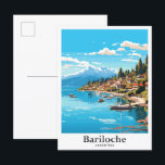 Bariloche Argentinien Vintage Reise Illustration Postkarte<br><div class="desc">Bariloche Argentinien Kunst,  Dichtung und Musik</div>