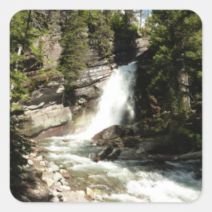 Baring Falls at Glacier National Park Quadratischer Aufkleber