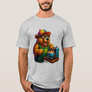 Barista Bär – Süßes Kaffeeliebhaber T-Shirt