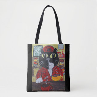 Barista Cat Folk Art Charaktere Kaffee Spaß Tasche