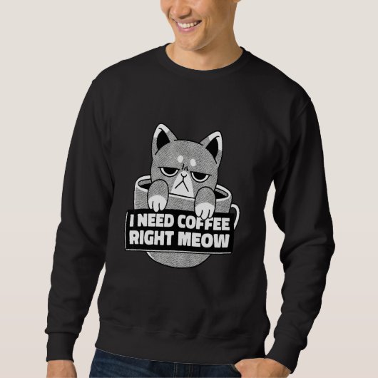 Barista Cat Tasse Coffee Sweatshirt (Vorderseite)