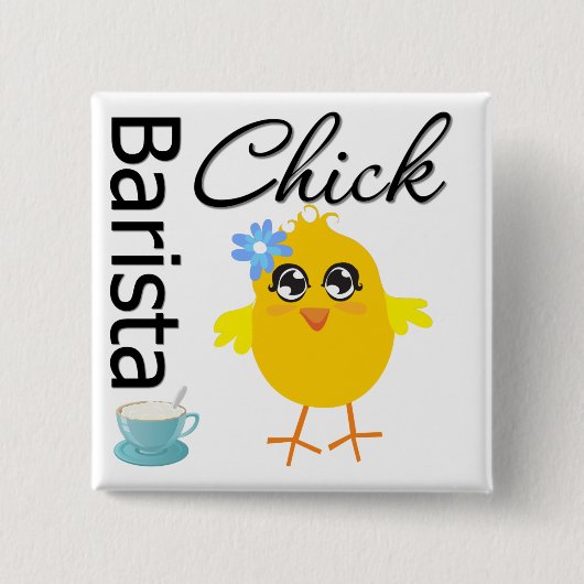 Barista Chick Button (Vorderseite)