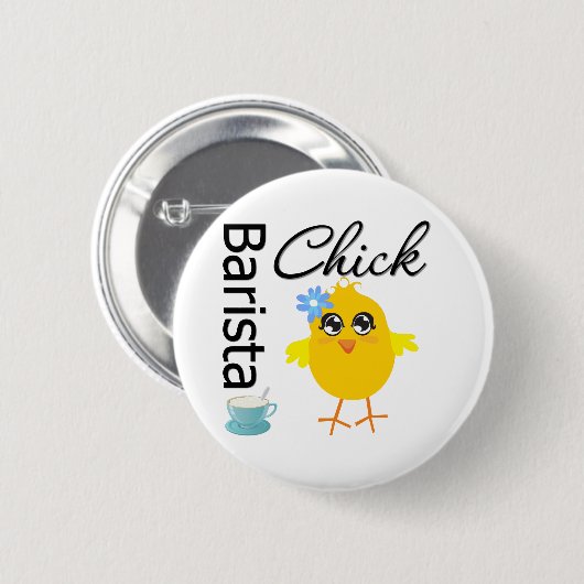 Barista Chick Button (Vorne & Hinten)