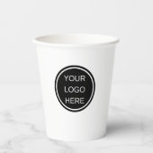Barista Clean Black & White mit dem Logo "Custom B Pappbecher (Vorderseite)