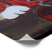 Barista Coffee Cat Folk Art Poster (Ecke)