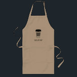 Barista Coffee Cup Illustration Custom Café Shop Lange Schürze<br><div class="desc">Passen Sie den Text für diese Barista-Schürze für Ihren Café-Shop (Coffee Shop oder Bäckerei) an. Mit einer Kaffeetasse-Abbildung. (Die Farben des Kaffeetassen können durch die weitere Funktion angepasst werden). Geben Sie es als Geschenk an die Kunden,  lassen Sie Ihre Mitarbeiter tragen. Werbeaktion Schürze zusammenführen.</div>