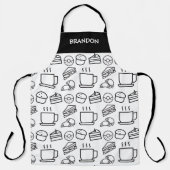 Barista Coffee Shop Café Bar Individuelle Name Schürze (Vorderseite)