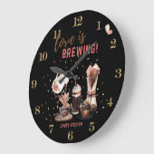 ☕ Barista Coffeecore Clock Coffee Memes Große Wanduhr (Winkel)