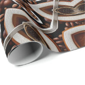Barista Dream Black coffee and Beans Pattern No1 Geschenkpapier (Rolleneckpunkt)
