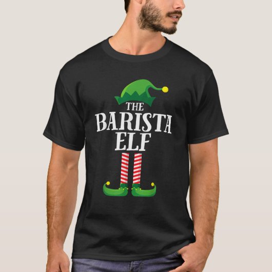 Barista Elf Matching Family Group Weihnachts-Party T-Shirt (Vorderseite)