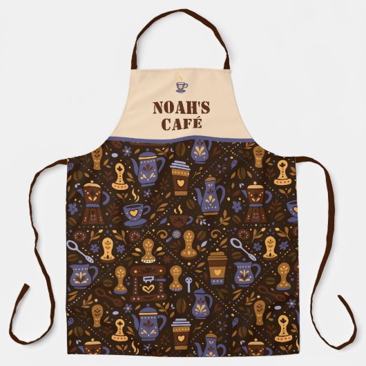 Barista folk coffee — coffee brown with caramel schürze (Vorderseite)