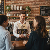 Barista folk coffee — coffee brown with caramel schürze