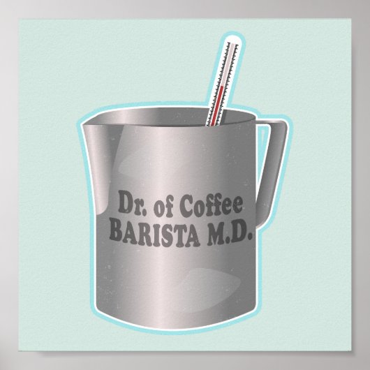 Barista Kaffee macht lustigen Arzt Poster (Vorne)